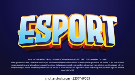 E sport games 3d editable text effect use for logo and business brand