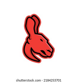 E Sport Kangaroo Mascot Angry Red Cool