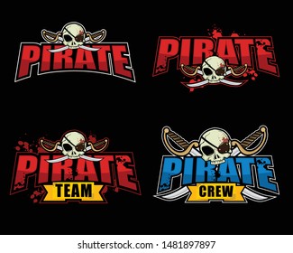 E sport logo, symbol, icon collection set with Pirate Theme