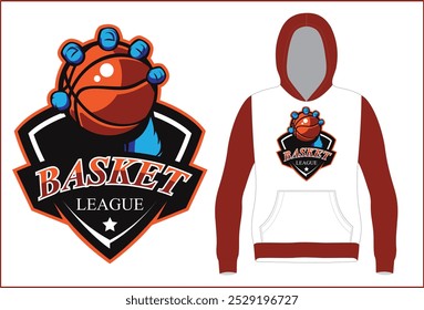 E Sports Logo with Hoodie mock up Illustration Vector