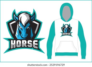 E Sports Logo with Hoodie mock up Illustration Vector