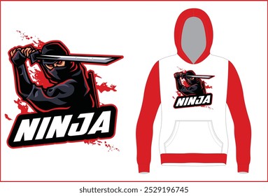 E Sports Logo with Hoodie mock up Illustration Vector