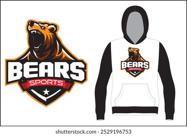 E Sports Logo with Hoodie mock up Illustration Vector