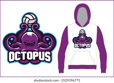 E Sports Logo with Hoodie mock up Illustration Vector