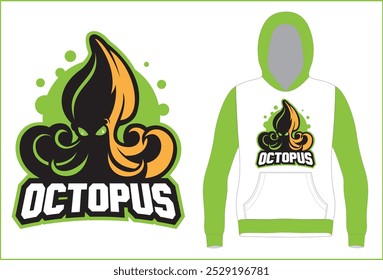 E Sports Logo with Hoodie mock up Illustration Vector