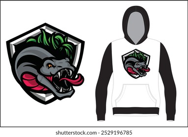 E Sports Logo with Hoodie mock up Illustration Vector