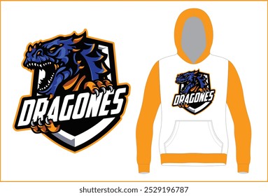 E Sports Logo with Hoodie mock up Illustration Vector