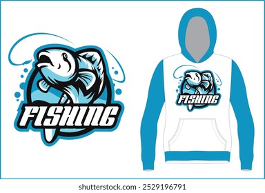 E Sports Logo with Hoodie mock up Illustration Vector