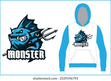 E Sports Logo with Hoodie mock up Illustration Vector