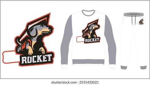  E Sports Logo with jersey and pant mock up illustration Vectors 