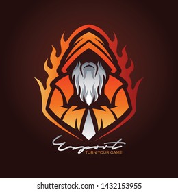 E sports wizard logo gaming mascot template