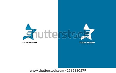 E star technology logo. Star icon, star symbol. Vector illustration design