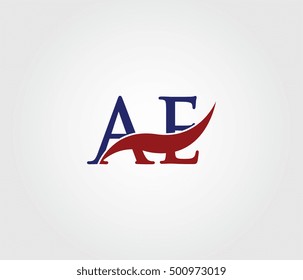 A and E Swoosh Initial Logo Letters For Business Card, Download, Project, Template Design, Vector Element and Business Identity.