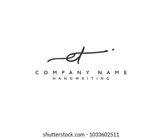 E T Initial handwriting logo