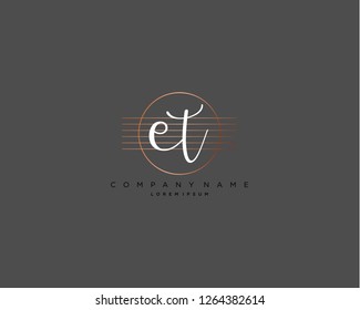 E T initial handwriting logo vector