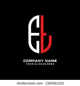 E T initial letter, modern logo design template vector 