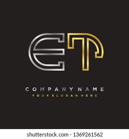 E T initial letter, modern logo design template vector 