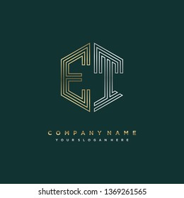 E T initial letter, modern logo design template vector 