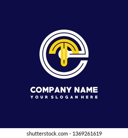 E T initial letter, modern logo design template vector 