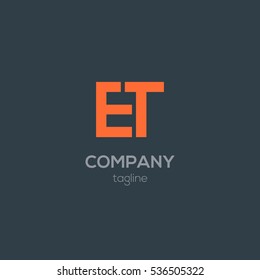 E & T Letter logo design vector element
