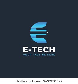 E Tech Logo Design. Letter E Tech Vector logo design. 