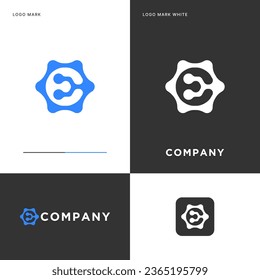 E Tech Logo Vector Icon Illustration Design