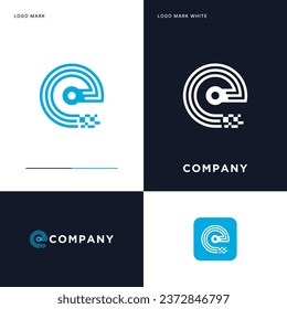 E tech Logo Vector Icon Illustration Design