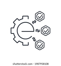 E technology logo design. Vector linear icon isolated on white background.