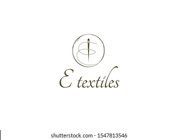 E textile and clothing logo Needle icon or logo - vector sewing symbol or element for design