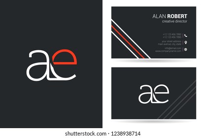 A & E thin letter joint logo with business card template