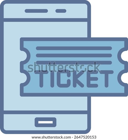 E Ticket Filled Blue Tone Icon