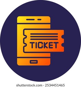 E Ticket Glyph Circle Gradient Icon