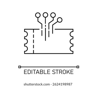 Icono de ticket E Icono de golpe editable Ilustración de stock	