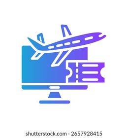 E Ticketing-Symbol Glyphe Farbverlauf Vektorgrafik