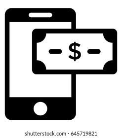 E Transaction Glyph Vector Icon