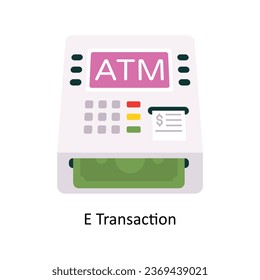 E Transaction vector Flat Icon Design illustration. Symbol on White background EPS 10 File