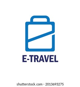 E travel letter design logo business vector