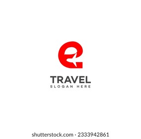 e travel logo icon vector design