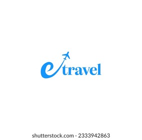 e travel logo icon vector design