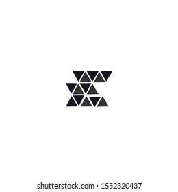 E triangle logo icon design template elements
