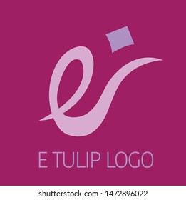 e tulip logo on the pink background