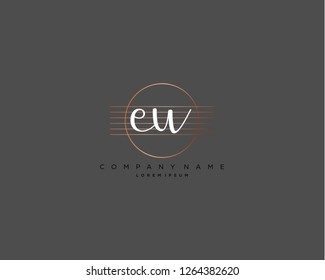 E U initial handwriting logo vector