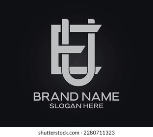 E U initial letter logo template