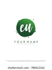 E & U initial splash logo template vector