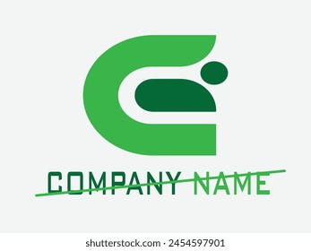 E I and U I Letter best Initial Logo Design Template.