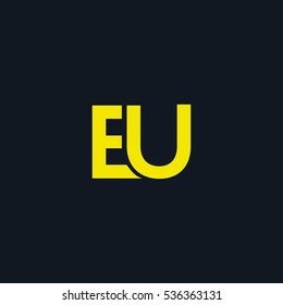 E & U  Letter logo design vector element
