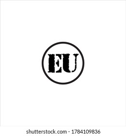 E U letter logo template design