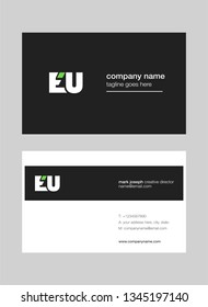 E U letters Joint logo icon with business card vector template.