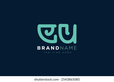 E and U logo design. EU abstract Letters Logo Monogram. This logo design is the process of creating a visual symbol that represents a brand, company, or individual.