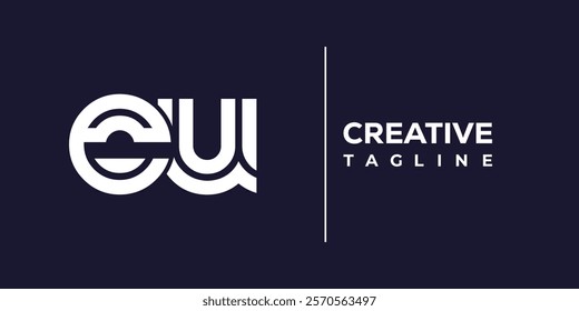 E and U logo design. EU abstract Letters Logo Monogram. This logo design is the process of creating a visual symbol that represents a brand, company, or individual.